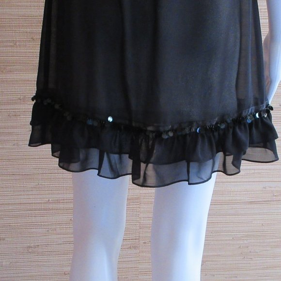 Veeko Women's Ruffle-trimmed Embroidered Silk-organza Mini Dress Black - Picture 5 of 7